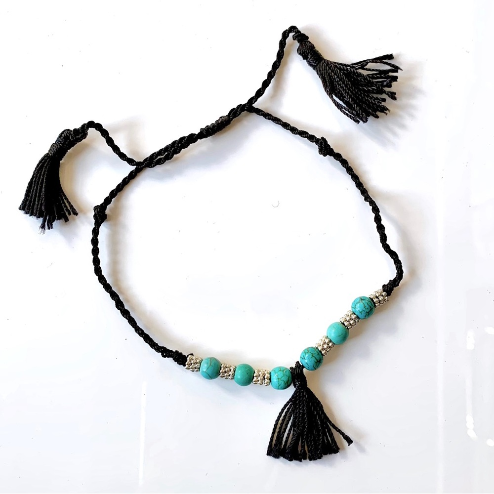 NEW Faux Turquoise Tassel Anklet Bracelet